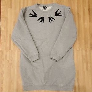 Alexander McQueen MCQ swallow sweatshirt dress sm